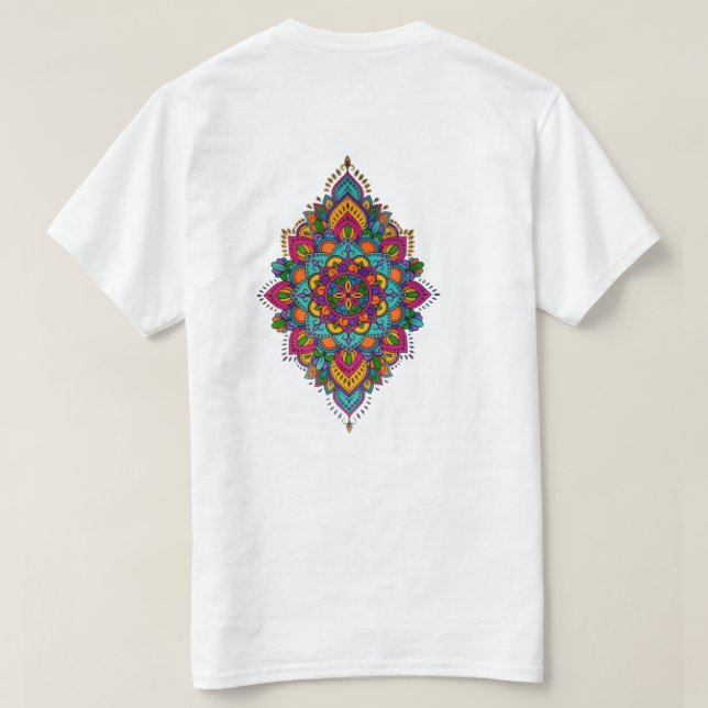 Colorful Mandala Back Print T-Shirt (Design Rückseite)
