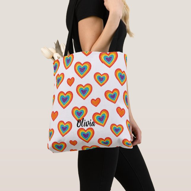 Colorful Marker Heart Pattern Tote Bag Tasche (Von Nahem)