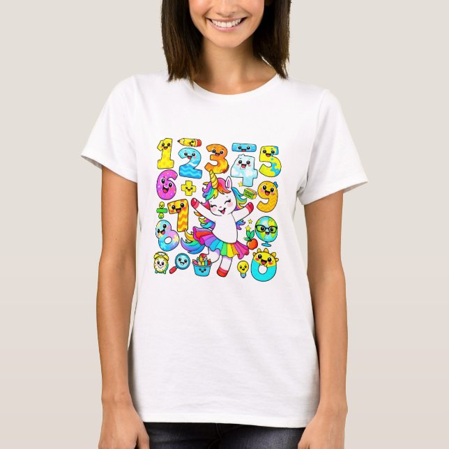 Colorful Math Numbers Graphic T Shirt For Women (Vorderseite)