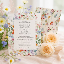 Colorful Meadow Wildflower Wedding  Einladung