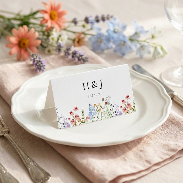 Colorful Meadow Wildflower Wedding  Platzkarte (Von Creator hochgeladen)