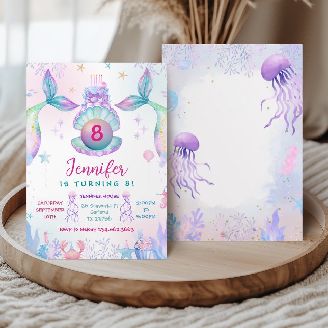 Colorful Mermaid Tail Birthday Invitation Einladung (Von Creator hochgeladen)