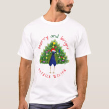 Colorful Merry and Bright Christmas Tree Peacock