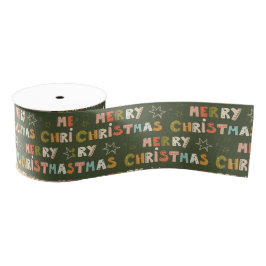 Colorful Merry Christmas Script Holiday Ripsband