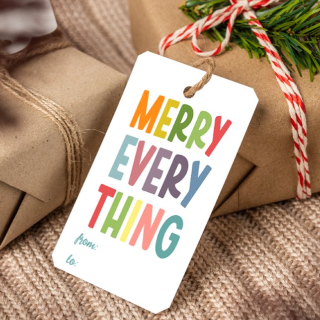 Colorful Merry Everything Inclusive cute Geschenkanhänger (Von Creator hochgeladen)