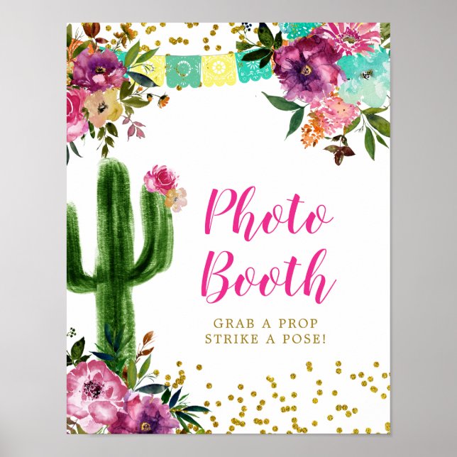 Colorful Mexic Taco Bout Liebe Foto Booth Poster (Vorne)