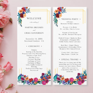 Colorful Mexicain Fiesta Floral Wedding Programme