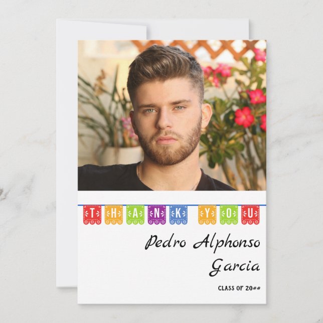 Colorful Mexican Fiesta 2024 Graduation Party Dankeskarte (Vorderseite)