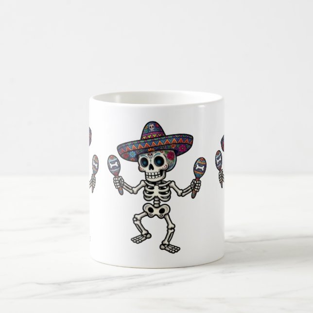 Colorful Mexican Skeleton Kaffeetasse (Mittel)