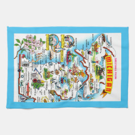 Colorful Michigan Map Geschirrtuch