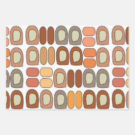Colorful Mid Century Modern Geometric Geschenkpapier Set