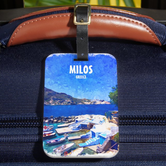 Colorful Milos Griechenland Reisen Gepäckanhänger (Vorderseite Insitu 2)