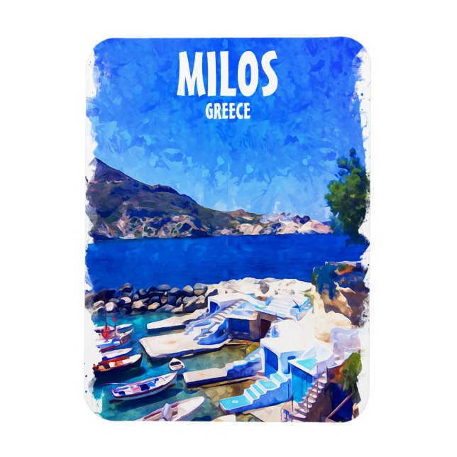 Colorful Milos Griechenland Reisen Magnet (Vertikal)