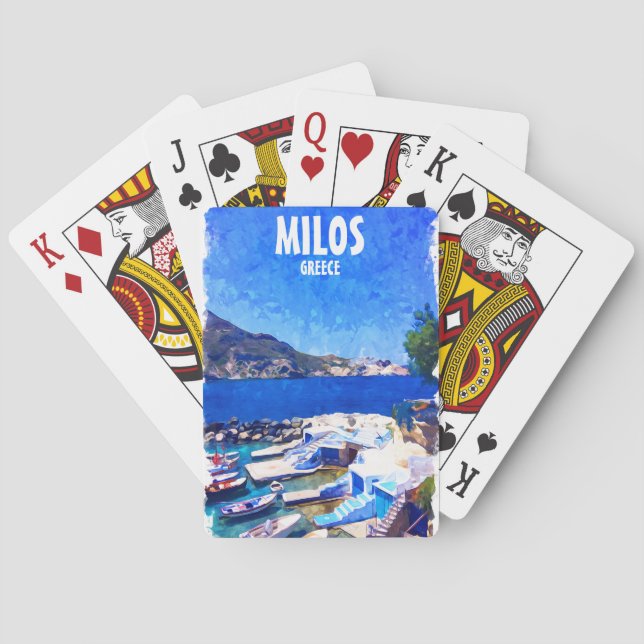 Colorful Milos Griechenland Reisen Spielkarten (Rückseite)