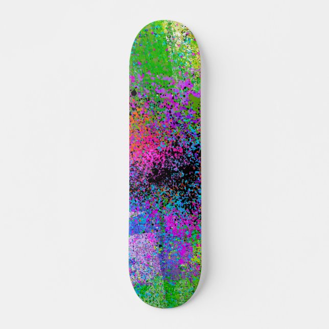 COLORFUL MODERN ABSTRACT PAINT SPLATTER SKATEBOARD (Vorne)