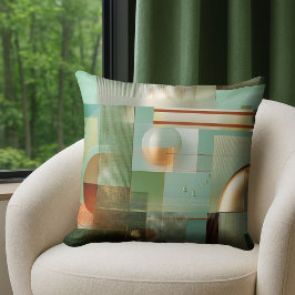 Colorful Modern Abstract Teal Gold Kissen