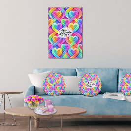 Colorful Modern Hearts Pattern Valentine’s Day Poster