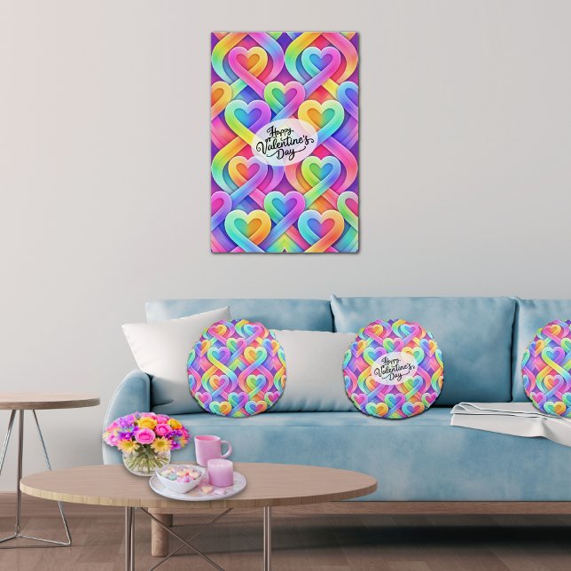 Colorful Modern Hearts Pattern Valentine’s Day Poster (Von Creator hochgeladen)