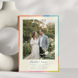 Colorful Modern Photo Wedding QR Code Website RSVP Einladung<br><div class="desc">This modern photo wedding invitation features a colorful geometric border and a large space for your engagement photo. The clean, minimal layout keeps the focus on your names and wedding details while the bright colorblock frame adds a fun contemporary touch. The back includes a QR code so guests can easily...</div>