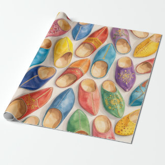 Colorful Moroccan Babouche Slippers Geschenkpapier