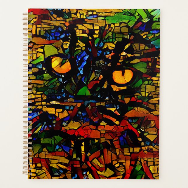 Colorful Mosaic Cat Art Prin (Devant)