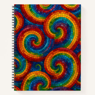 Colorful Mosaic Swirls Deluxe Notizbuch