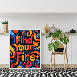 Colorful Motivational Short Quote Wall Art Print Poster