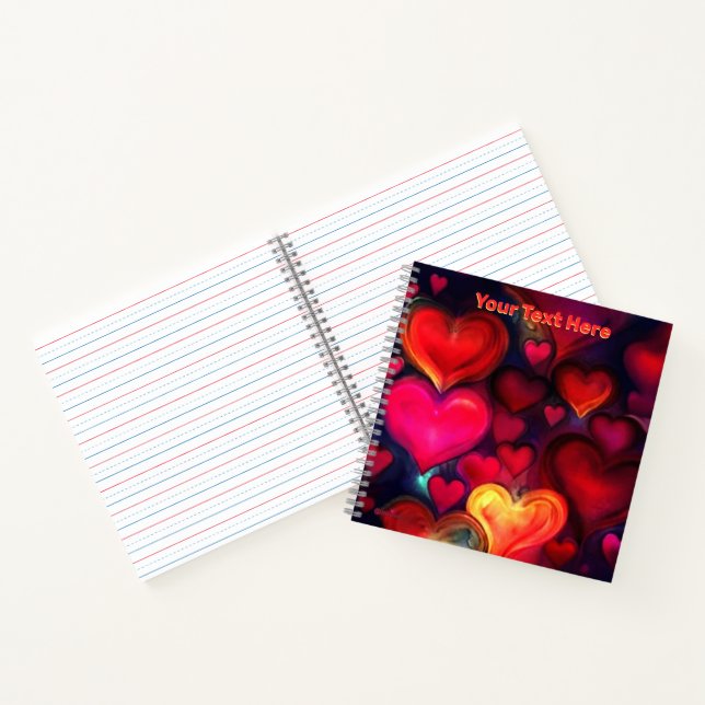 Colorful Multi Hearts Valentine Notizbuch (Innenseite)