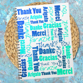 Colorful Multilingua Merci Gratitude Journal