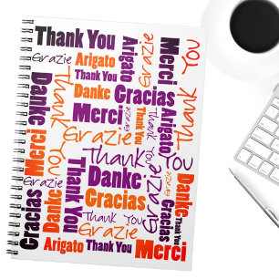 Colorful Multilingua Merci Gratitude Journal