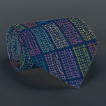 Colorful Multiplication Tables Pattern on Navy Krawatte<br><div class="desc">If you love that two times 12 is 24, then this pattern of all the multiplication tables is for you! The times tables from 1-12 are represented in bright colors against a dark navy blue background. Numbers are in a Matrix-style computer type font. Each number has its own color in...</div>
