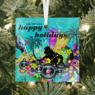 Colorful Music DJ Ornament Aus Glas