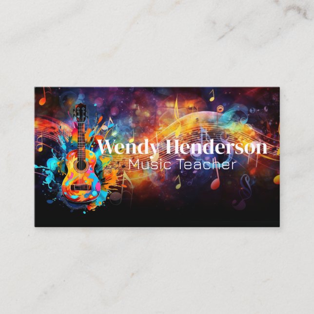 Colorful Music Instrument | Sound Logo Visitenkarte (Vorderseite)