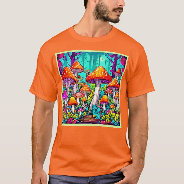 Colorful Mystic Shroom Artwork T-Shirt (Vorderseite)