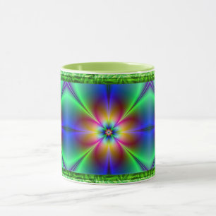 Colorful Neon Daisy Tasse