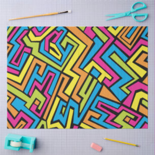 Colorful Neon Graffiti Street Art Pattern Seidenpapier