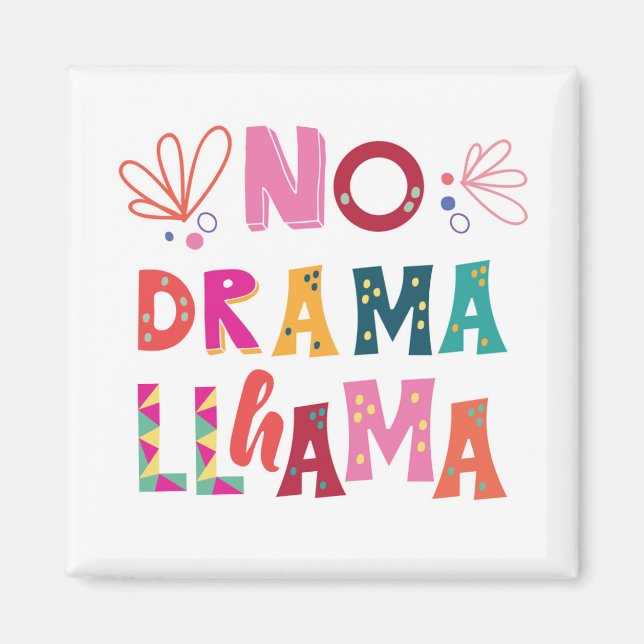 Colorful No Drama Llama Magnet (Vorne)