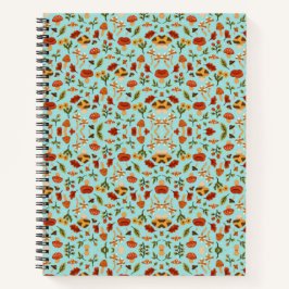 Colorful notebook with a detailed floral pattern notizbuch