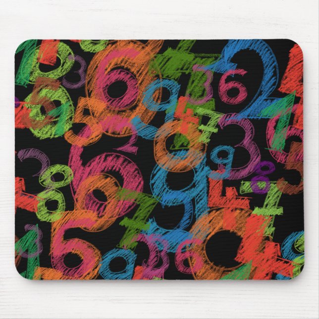 Colorful Numbers Math Graffiti Mousepad (Vorne)