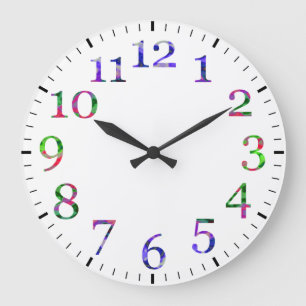 Colorful numbers wall clock. große wanduhr