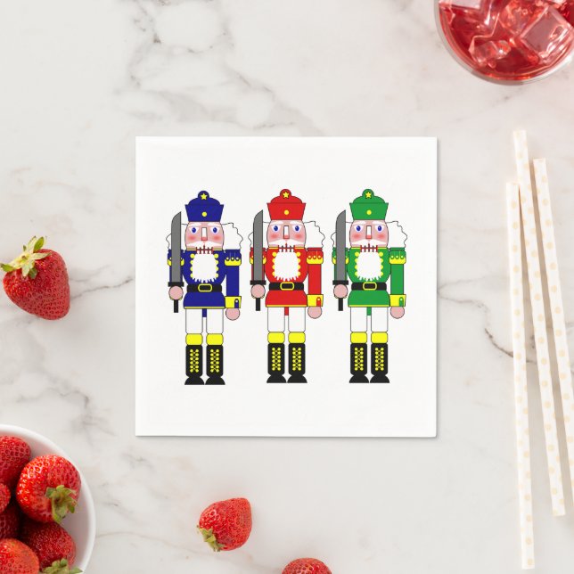 Colorful Nutcracker Soldiers Christmas Serviette (Beispiel)