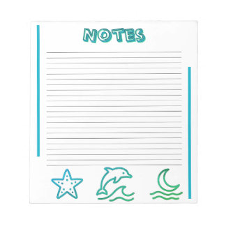 Colorful Ocean Life Lined Notepad Notizblock