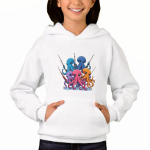 Colorful Octopus Fishing – Kids’ Hoodie