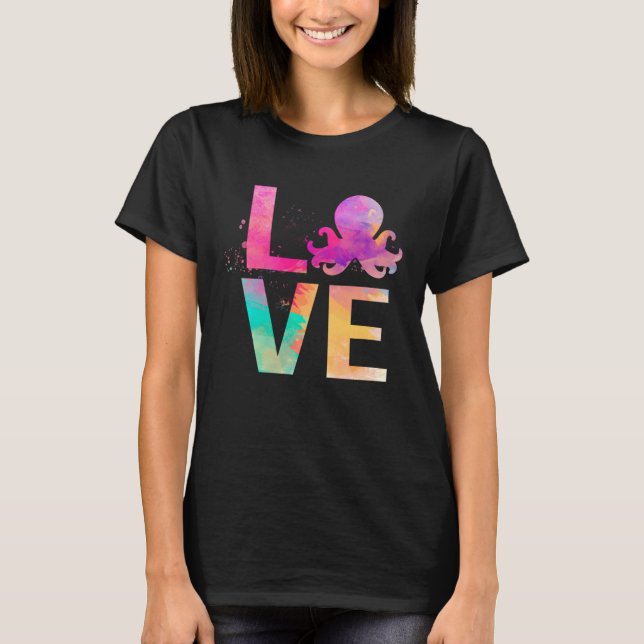 Colorful Octopus Mom Octopus T-Shirt (Vorderseite)