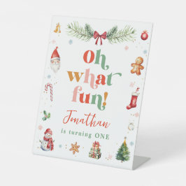 Colorful Oh, was Spaß 1. Weihnachts-Geburtstagspar Sockelschild