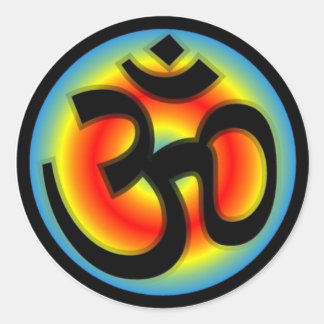 Colorful_Om Runder Aufkleber