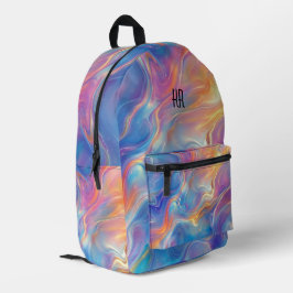 Colorful opal swirly flowing marble texture bedruckter rucksack