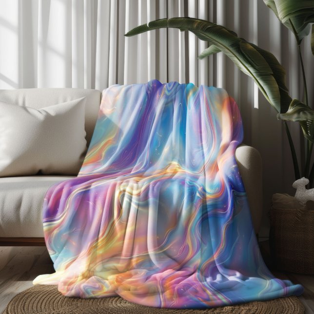 Colorful opal swirly flowing marble texture fleecedecke (Von Creator hochgeladen)