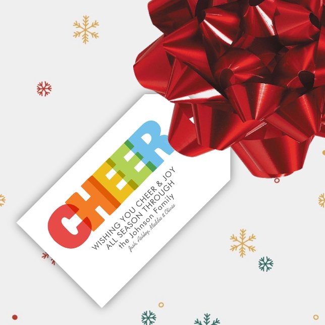 Colorful Overlapping CHEER Christmas Wish Geschenkanhänger (Von Creator hochgeladen)