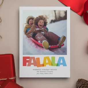 Colorful Overlapping FA LA LA Christmas Wish Foto Feiertagskarte